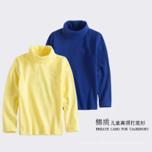 Kids winter solid color turtle neck long sleeved t shirt clothes